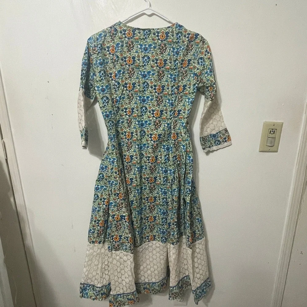 Tara Be In Abundance Floral Lace Dress Size M Boho Prairie 70's Retro Folklore - Picture 6 of 6